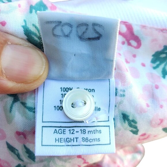 Vintage 80s Laura Ashley Baby Dress Smocked Pink with Pants NWOT 12 to 18 Mo - Picture 5 of 10